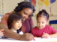 Teacher with two toddlers 